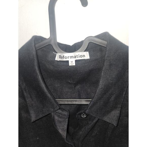 Reformation Aero linen dress M black - Picture 3 of 4